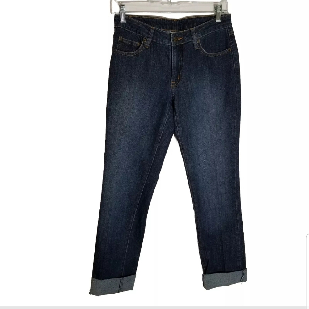 Jeanology Jeans Women's 2 Cropped Blue Denim Stretch 5 Pocket Cuffed